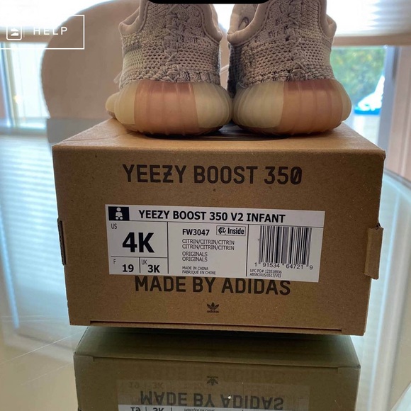 Yeezy Boost 350 Infant Size 4k Citrin - Picture 2 of 4